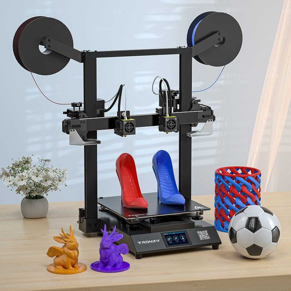 Tronxy Gemini S DIY Dual Extruder IDEX 3D Printer Kit Two Head Multicolor Large FDM 3D Printing Machine 300x300x390mm