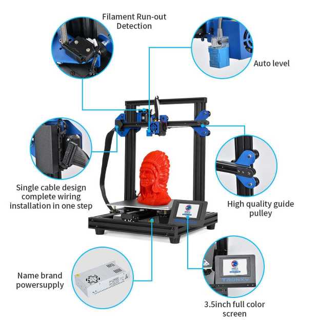 Tronxy XY-2 Pro I3 3D Printer Structure 3D Printing for Beginners 255x255x260mm
