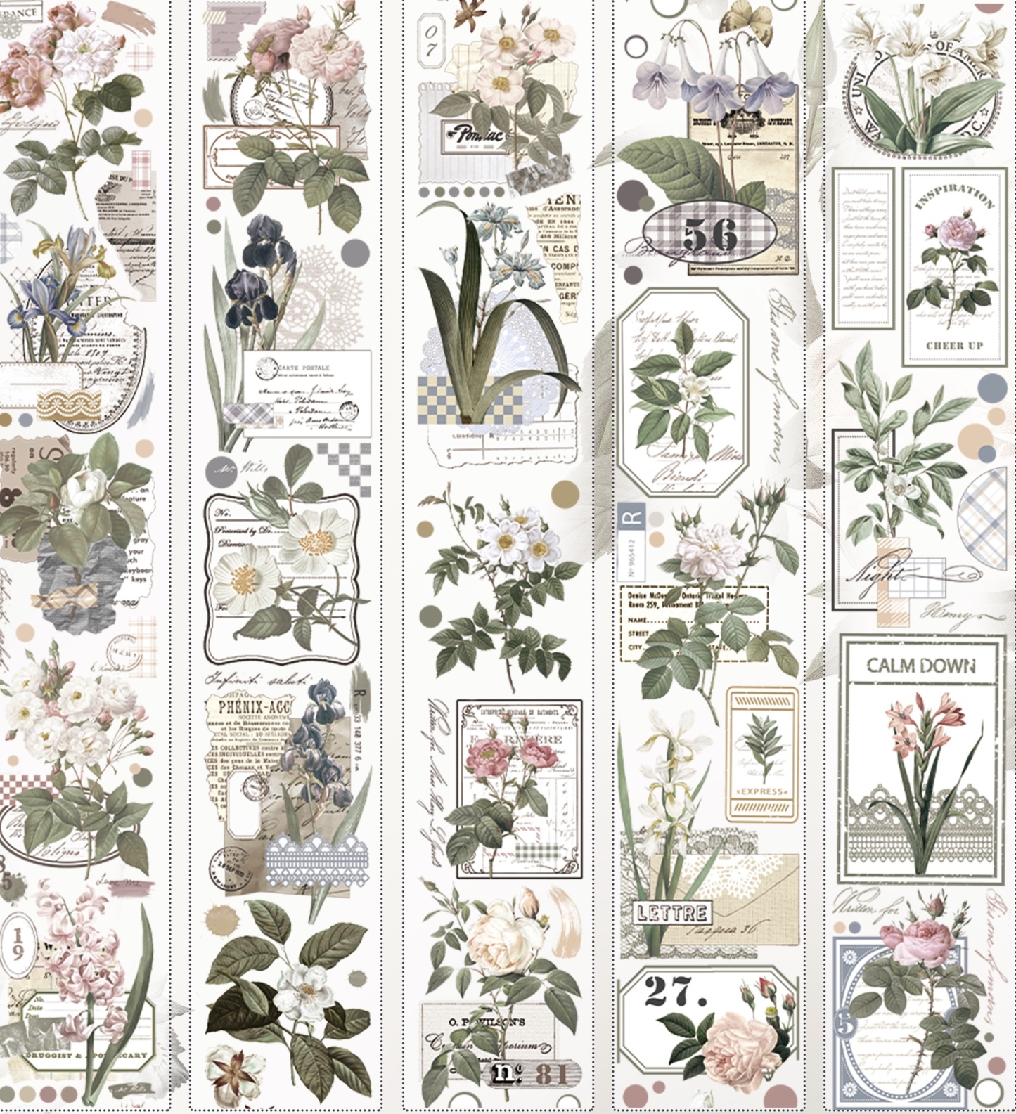 Vintage journal tape flower pet tape and washi tape-JournalTale