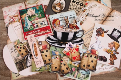 Alice in Wonderland Material Pack Junk journal-JournalTale