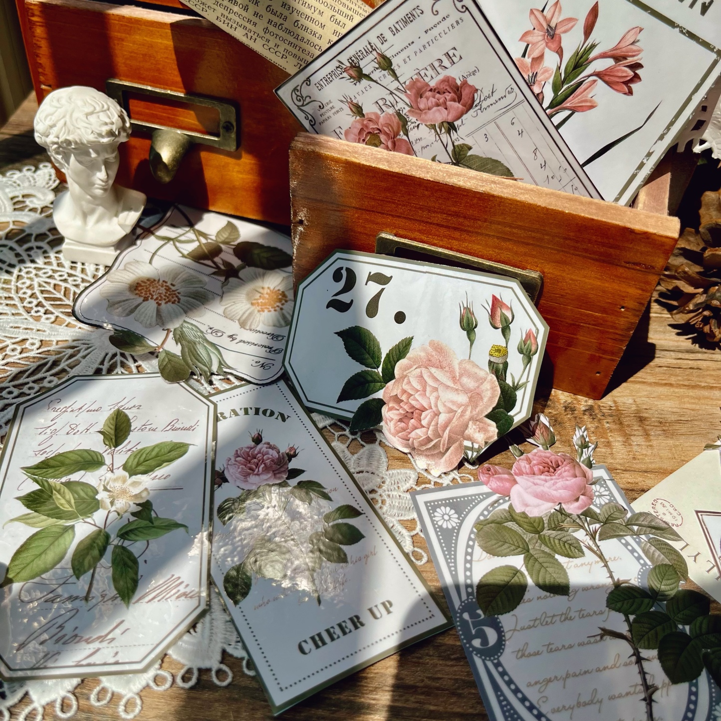 Vintage journal tape flower pet tape and washi tape-JournalTale