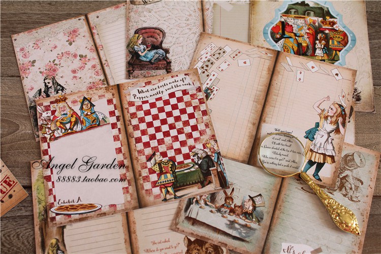 Alice in Wonderland Material Pack Junk journal-JournalTale