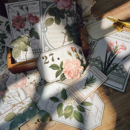 Vintage journal tape flower pet tape and washi tape-JournalTale
