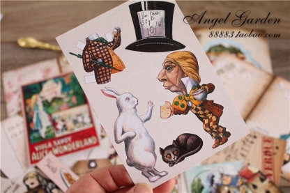 Alice in Wonderland Material Pack Junk journal-JournalTale