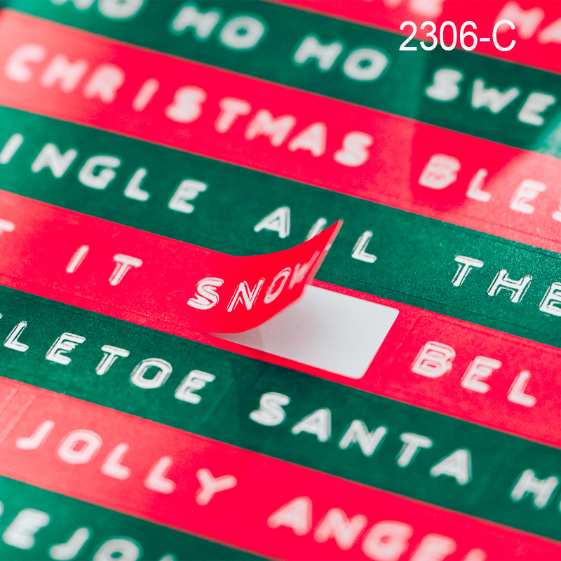 8 PCS Christmas and New Year themed text stickers-JournalTale
