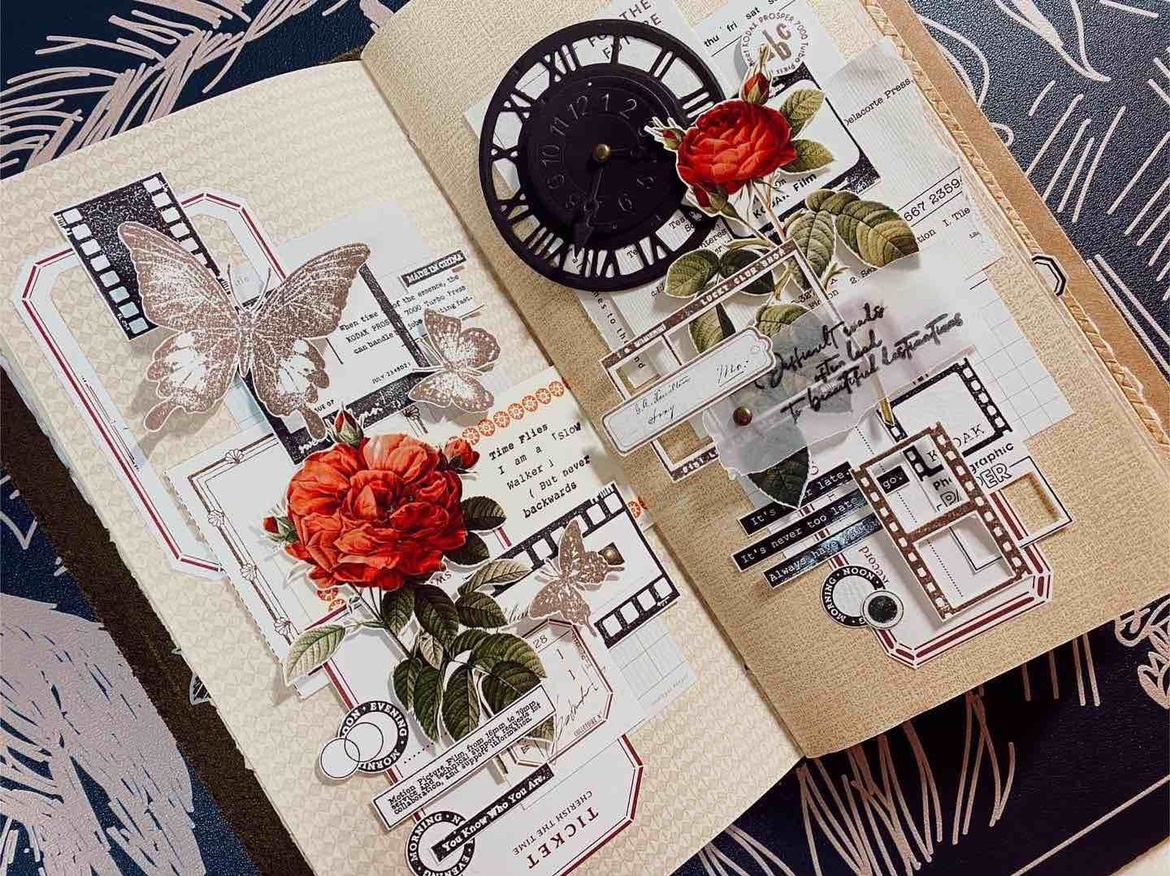 Versatile vintage flower and paper tape pet tape-JournalTale