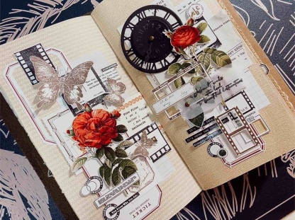 Versatile vintage flower and paper tape pet tape-JournalTale