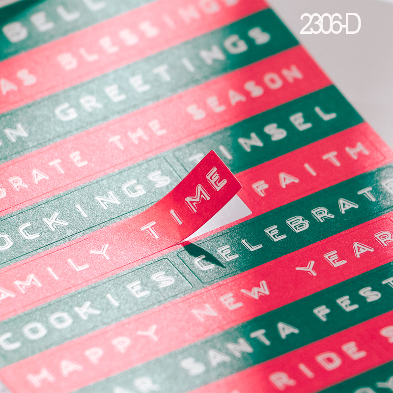 8 PCS Christmas and New Year themed text stickers-JournalTale