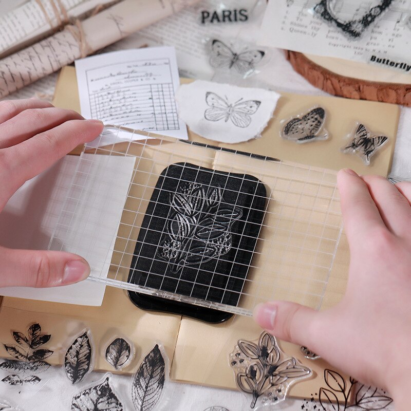 Minimalist Black White Transparent Stamp Creative Retro Scrapbooking-JournalTale