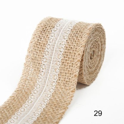 2M 5CM Natural Jute Burlap Rolls with Lace-JournalTale