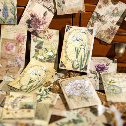 60 sheets Double-side Printed Vintage Material Paper-JournalTale