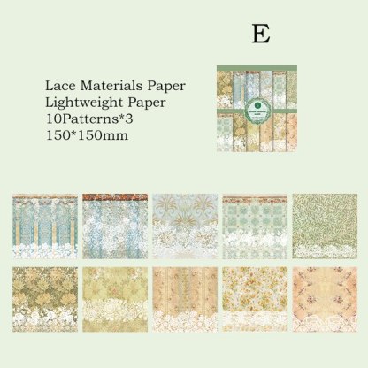 30sheets/pack Aesthetics Lace Decor Paper Light Paper-JournalTale