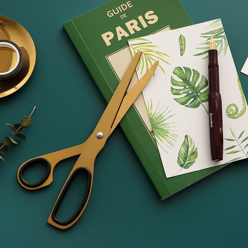 Vintage craft scissor design brass scissors paper-JournalTale