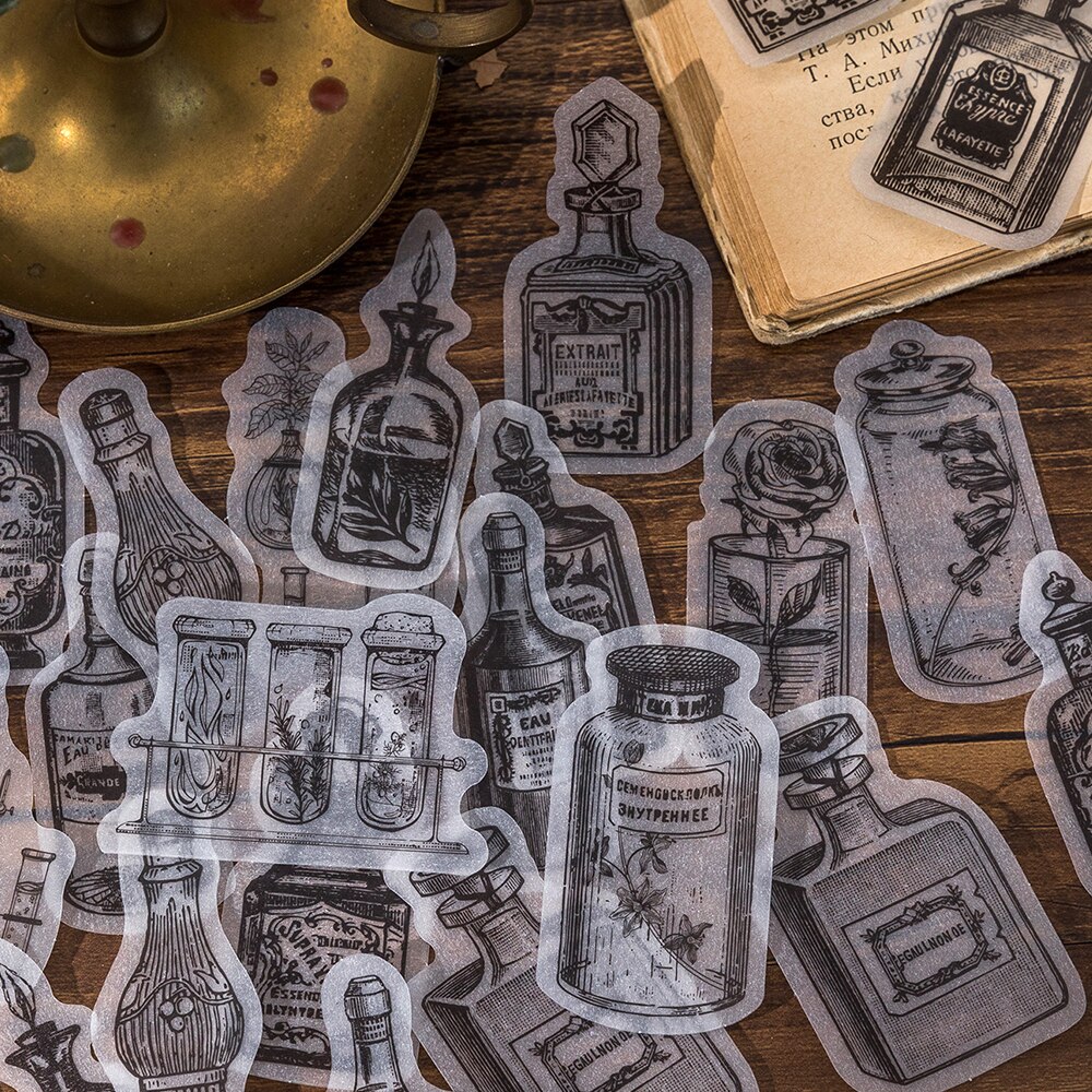 30pcs/pack Translucent Litmus Paper Stickers Perfume Bottle-JournalTale