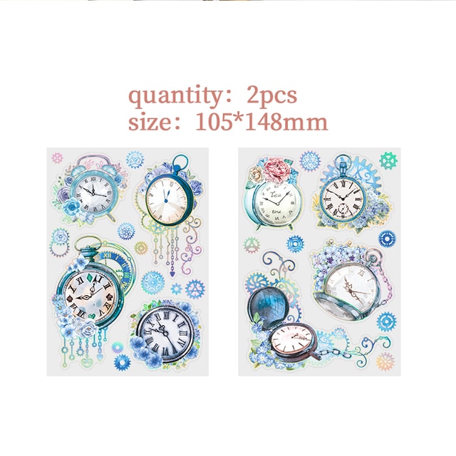 2 Sheets PET Flowers Stickers Decorative Adhesive Sticker-JournalTale