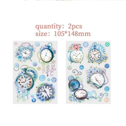 2 Sheets PET Flowers Stickers Decorative Adhesive Sticker-JournalTale