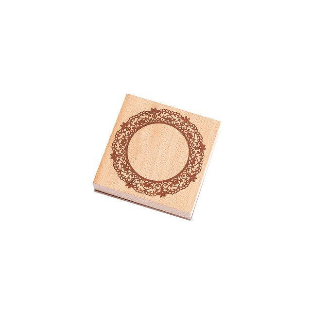 1pcs Vintage Wooden Stamp DIY Lace hemline Wood Rubber Stamps-JournalTale