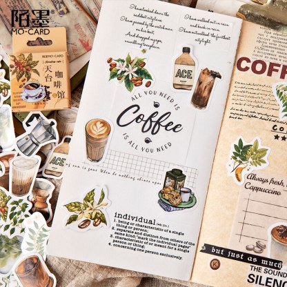 45pcs/pack Vintage Rooftop Coffee Shop Stickers Set-JournalTale