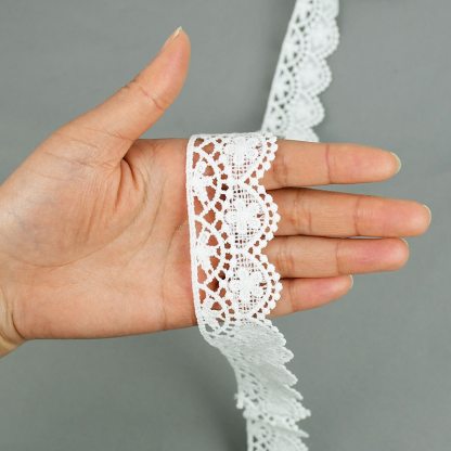 5Yards White Lace Trim Ribbon Lace Tape-JournalTale