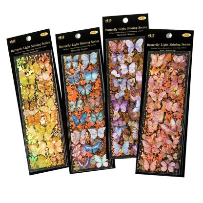 3pcs Colorful Butterfly PET Stickers Decorative Decals-JournalTale