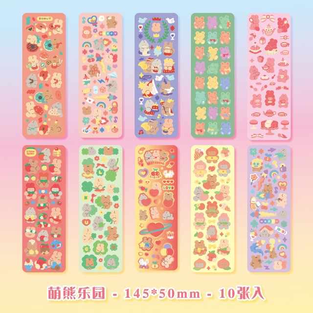 10PCS Cartoon Animals Travel Decorative Stickers Cute-JournalTale