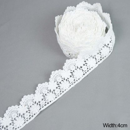 5Yards White Lace Trim Ribbon Lace Tape-JournalTale