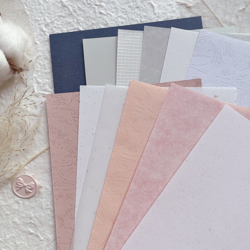 12Pcs Vintage Textured Paper Scrapbooking Supplies-JournalTale