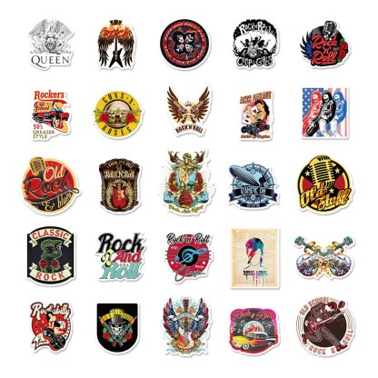 50pcs Rock Vintage Stickers For Laptop Stationery-JournalTale