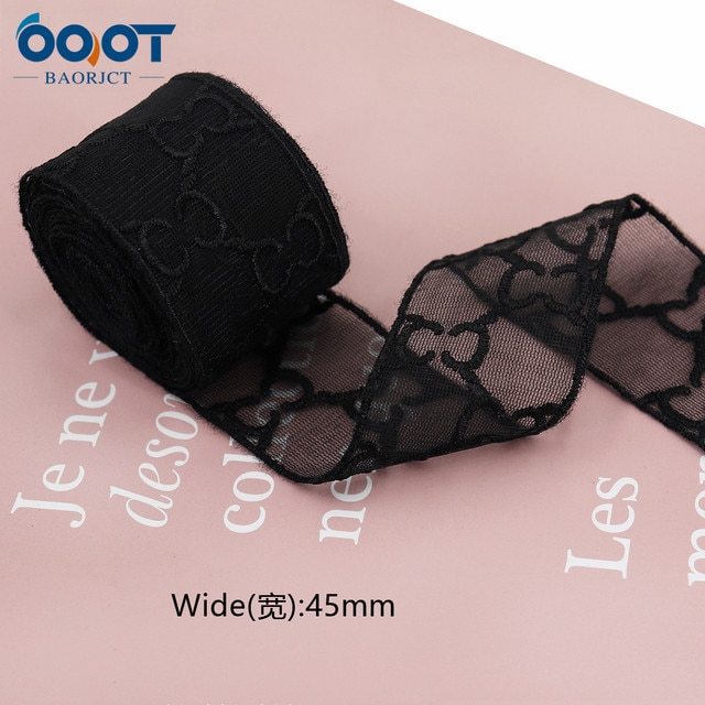 1Yards Mesh Embroidered Lace Ribbon-JournalTale