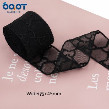 1Yards Mesh Embroidered Lace Ribbon-JournalTale