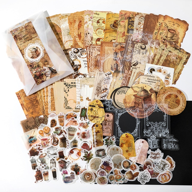 200 pcs/pack Vintage Decorative paper and Stickers Set-JournalTale