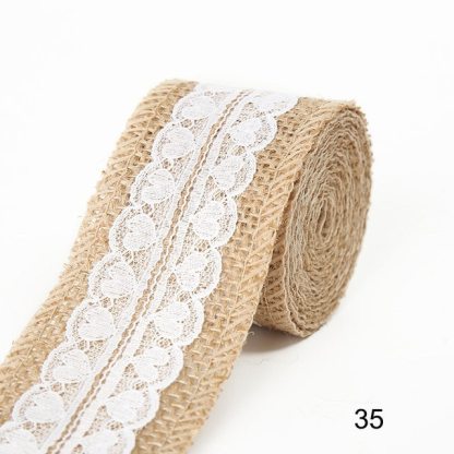 2M 5CM Natural Jute Burlap Rolls with Lace-JournalTale