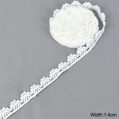 5Yards White Lace Trim Ribbon Lace Tape-JournalTale