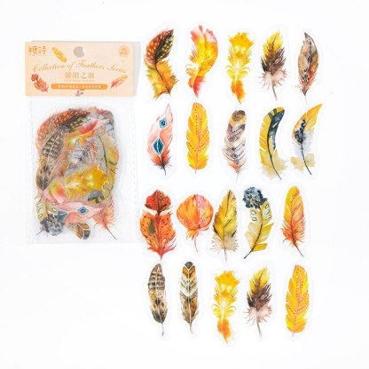 40pcs/pack PET Materials Feathers Series Stickers DIY Scrapbooking-JournalTale