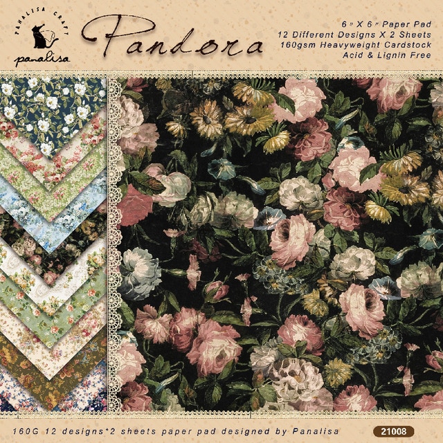 24 Sheet Vintage Flower Scrapbooking Material Paper-JournalTale