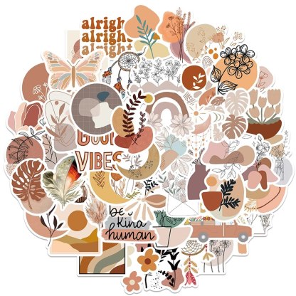 10/30/50PCS Retro Bohemian Art Stickers Aesthetic Decal-JournalTale