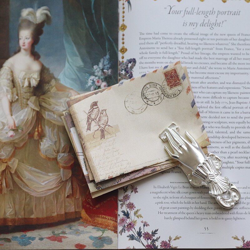 Vintage Golden Siver Brass Noble Lady Hand Paper Clips Journal
