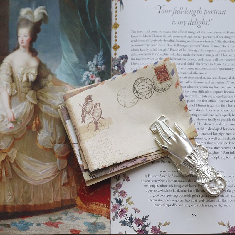 Vintage Golden Siver Brass Noble Lady Hand Paper Clips-JournalTale