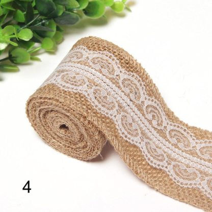 2M 5CM Natural Jute Burlap Rolls with Lace-JournalTale