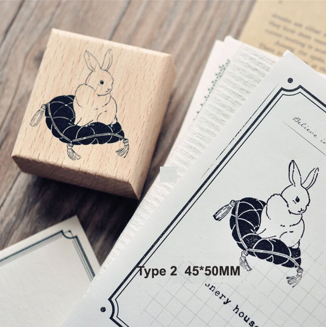 Stamp Wooden Scrapbook Supplies Flower Petal Birds Stamps-JournalTale
