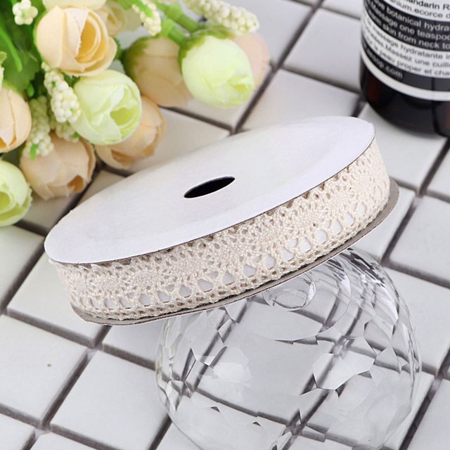2 Yards Lace Self-adhesive Decoration Tape Sticker Cotton 1.5CM-JournalTale