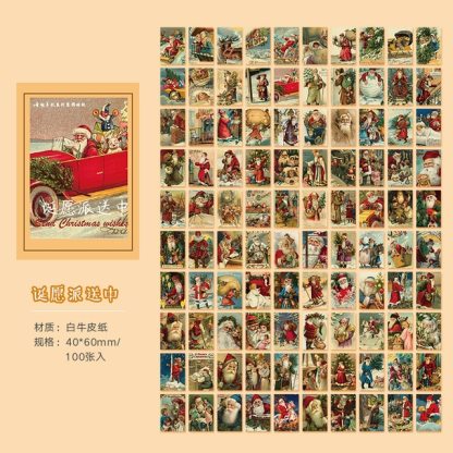 100 sheets Christmas party Retro Material Book Memo Pad-JournalTale