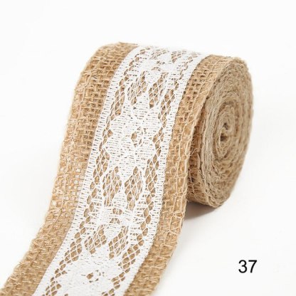 2M 5CM Natural Jute Burlap Rolls with Lace-JournalTale