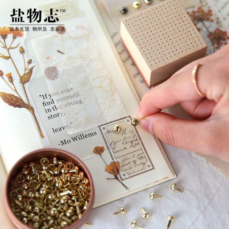 120 Pcs Retro Fixed Mushroom Nails DIY Journal Nails-JournalTale