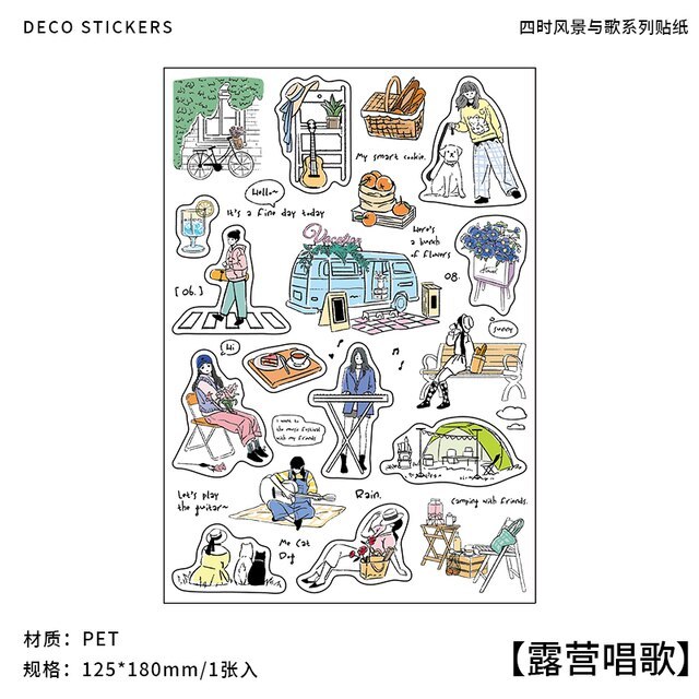 1 sheets Aesthetics Labels Stickers Planner journaling Sticker-JournalTale