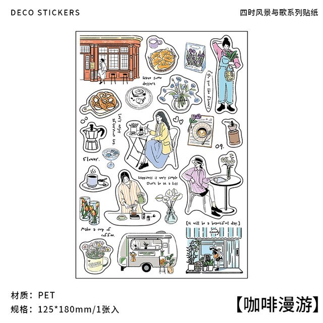1 sheets Aesthetics Labels Stickers Planner journaling Sticker-JournalTale