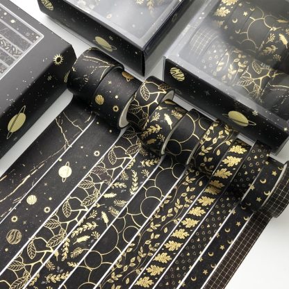 10 Pcs/Set Gold Stamping Washi Tape Box-Packed Masking Tape-JournalTale