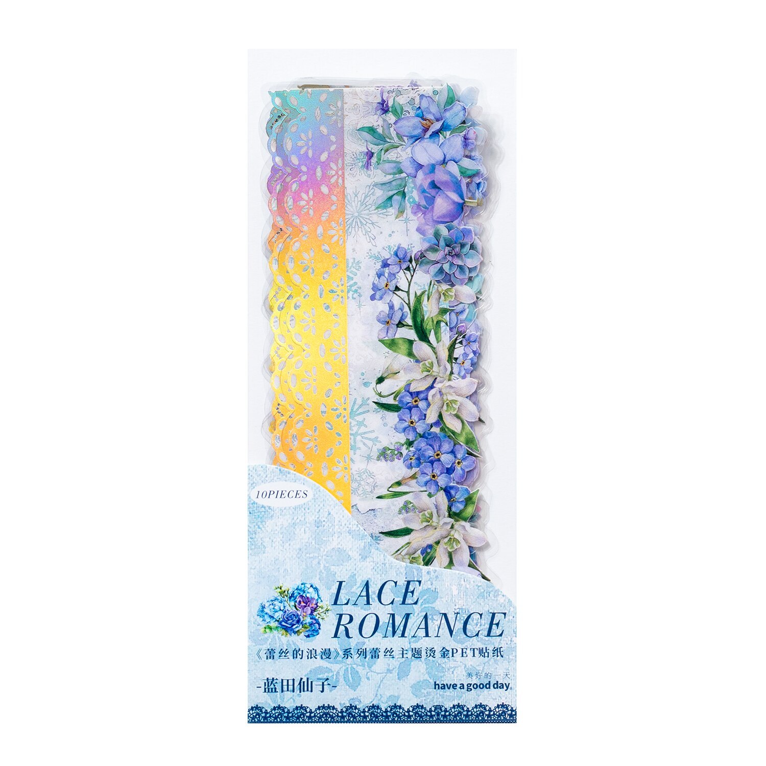 10 Sheets Lace Romance Series Flower Landscaping PET Sticker-JournalTale