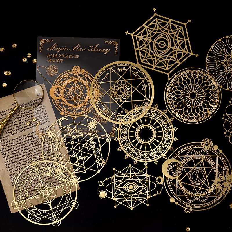10 pcs Diy Scrapbooking paper Bronzing Lace Decoration paper-JournalTale