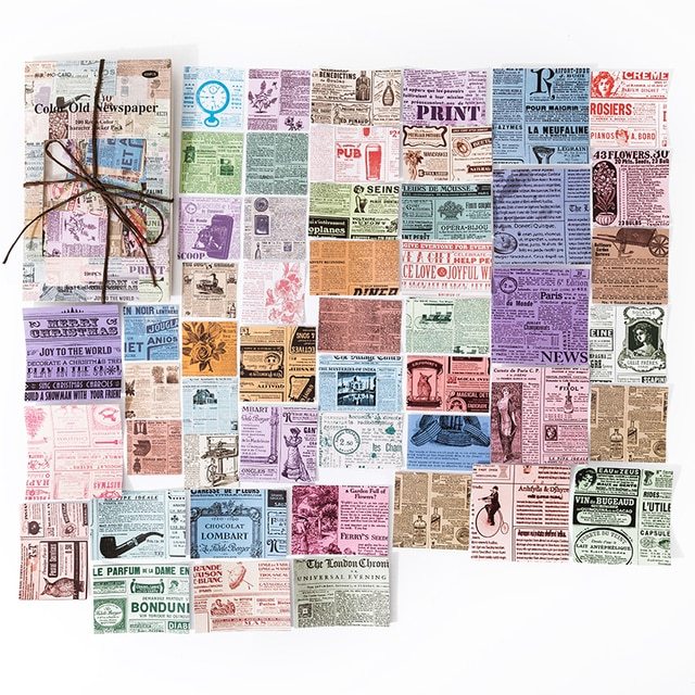 100 Pcs Vintage Phrase Quote Number Stickers Junk Journal-JournalTale